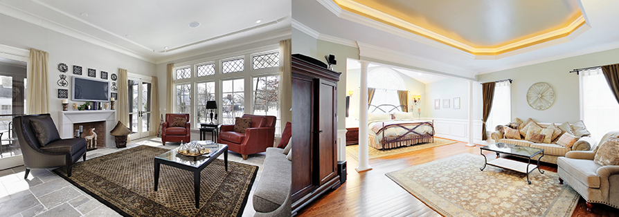 Dark area rug vs. a light area rug