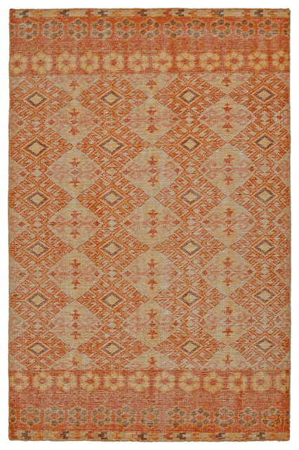 Orange Navaho Style Area Rug